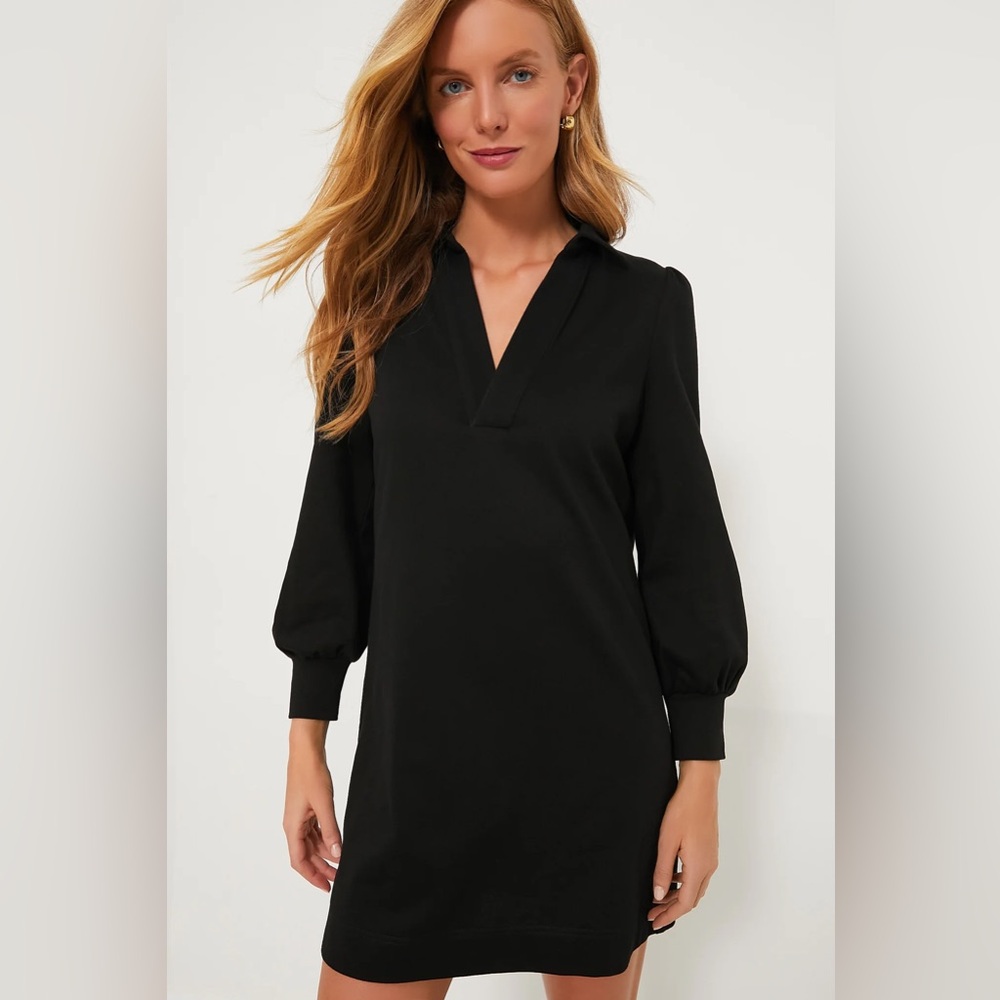 Pomander Place Black Bradley Knit Polo Dress Size M NWT